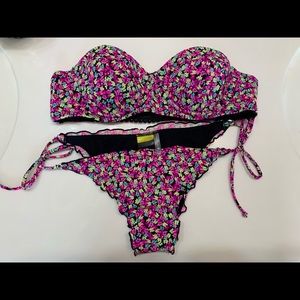 LA Hearts Retro Floral Bikini Set